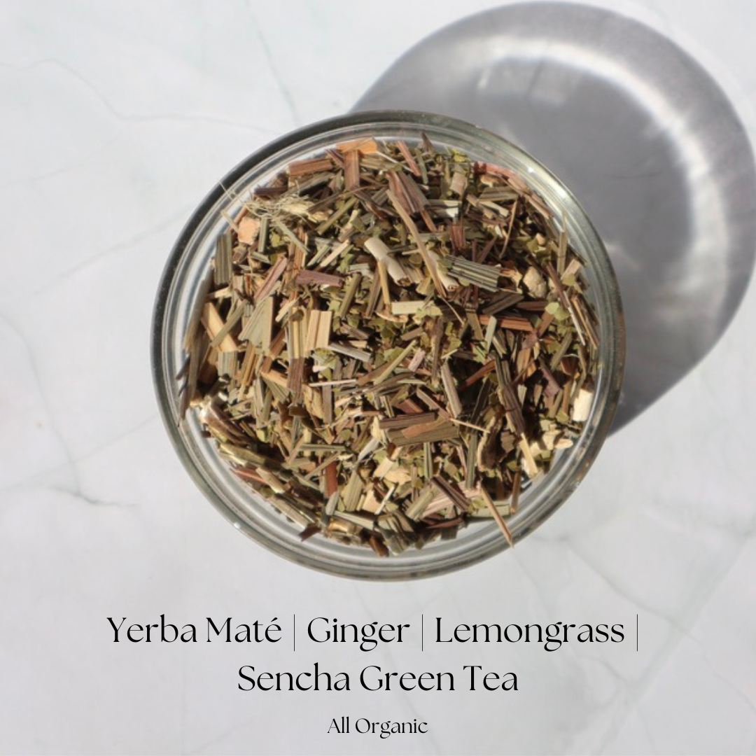 Organic Fat Burner Weight Loss Loose Leaf Herbal Tea. Top View of Herbal Blend