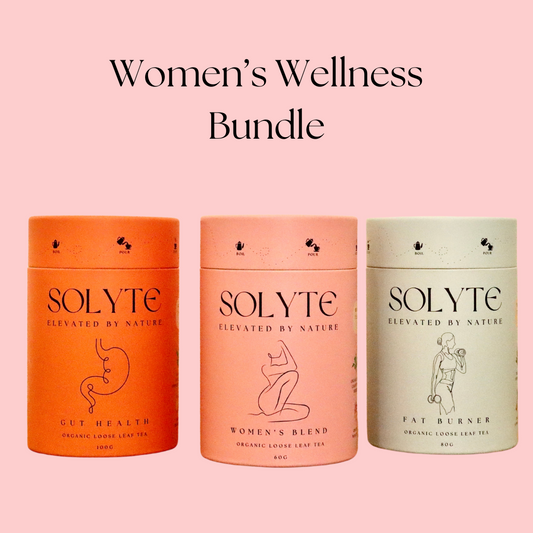 Organic Women's Wellness Loose Leaf Herbal Tea Bundle. Front View