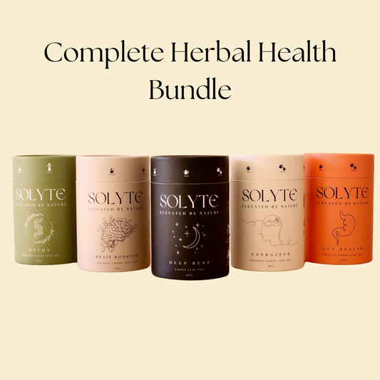 Complete Herbal Health Loose Leaf Tea Bundle. Front View