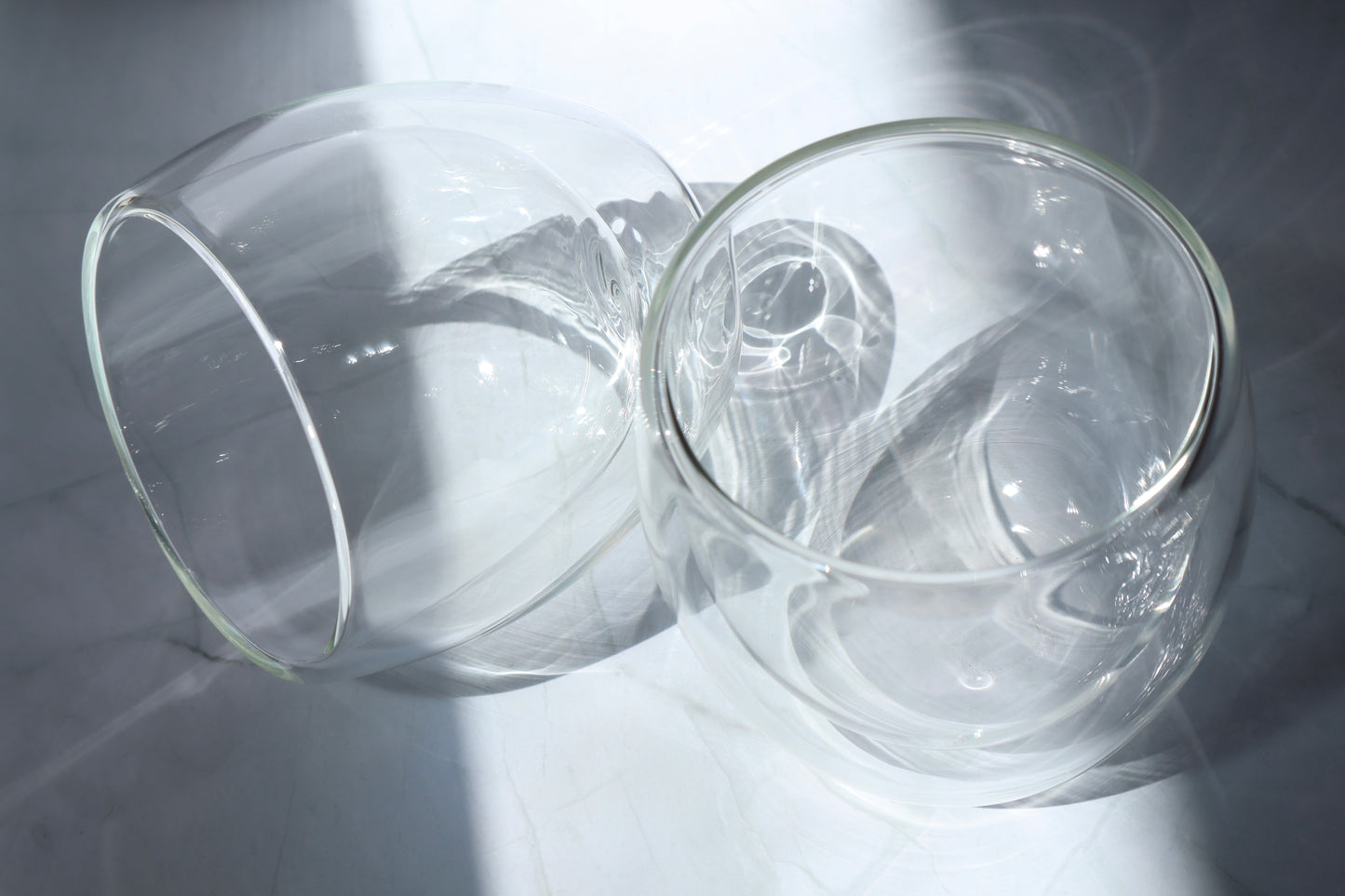 2 x 240ml Double-Wall Glass Mugs